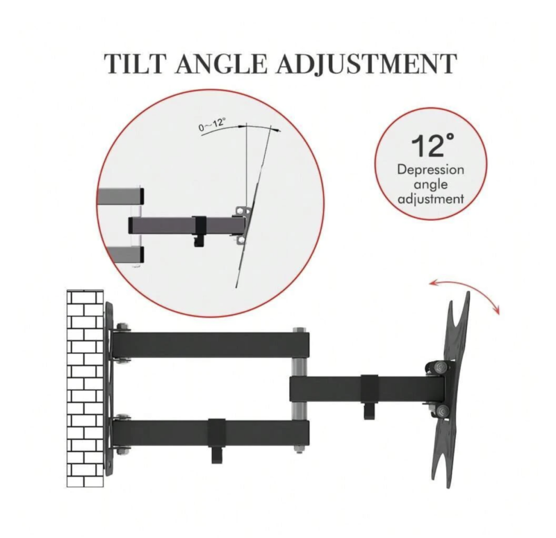 TV Wall Mount, Tilting TV Bracket For Most 26-50 Inch LCD OLED Flat/Curved TVs - Image 4