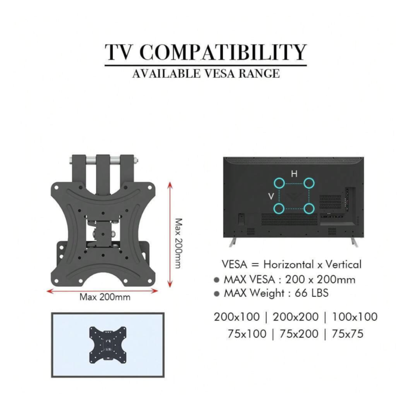 TV Wall Mount, Tilting TV Bracket For Most 26-50 Inch LCD OLED Flat/Curved TVs - Image 5