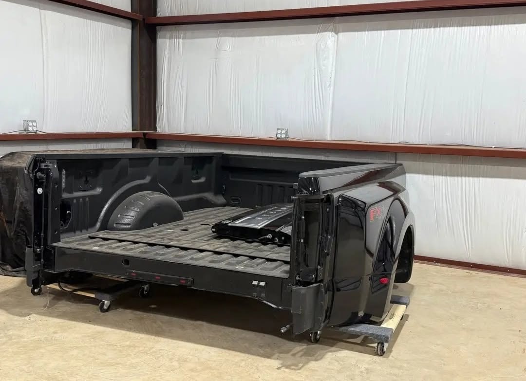 GENUINE OEM 2017–2022 FORD F-450 DUALLY 8FT ALUMINUM BED & TAILGATE – FACTORY BLACK