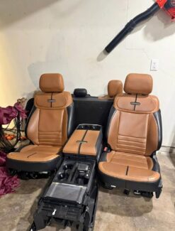 ULTRA-LUXURY OEM FORD F-150 PLATINUM "PEANUT BUTTER" LEATHER SEATS & CENTER CONSOLE BUNDLE – MASSAGE, HEAT & COOL!