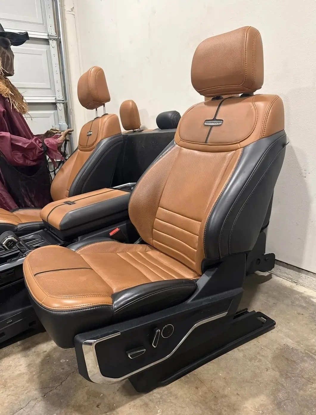 ULTRA-LUXURY OEM FORD F-150 PLATINUM "PEANUT BUTTER" LEATHER SEATS & CENTER CONSOLE BUNDLE – MASSAGE, HEAT & COOL! - Image 3
