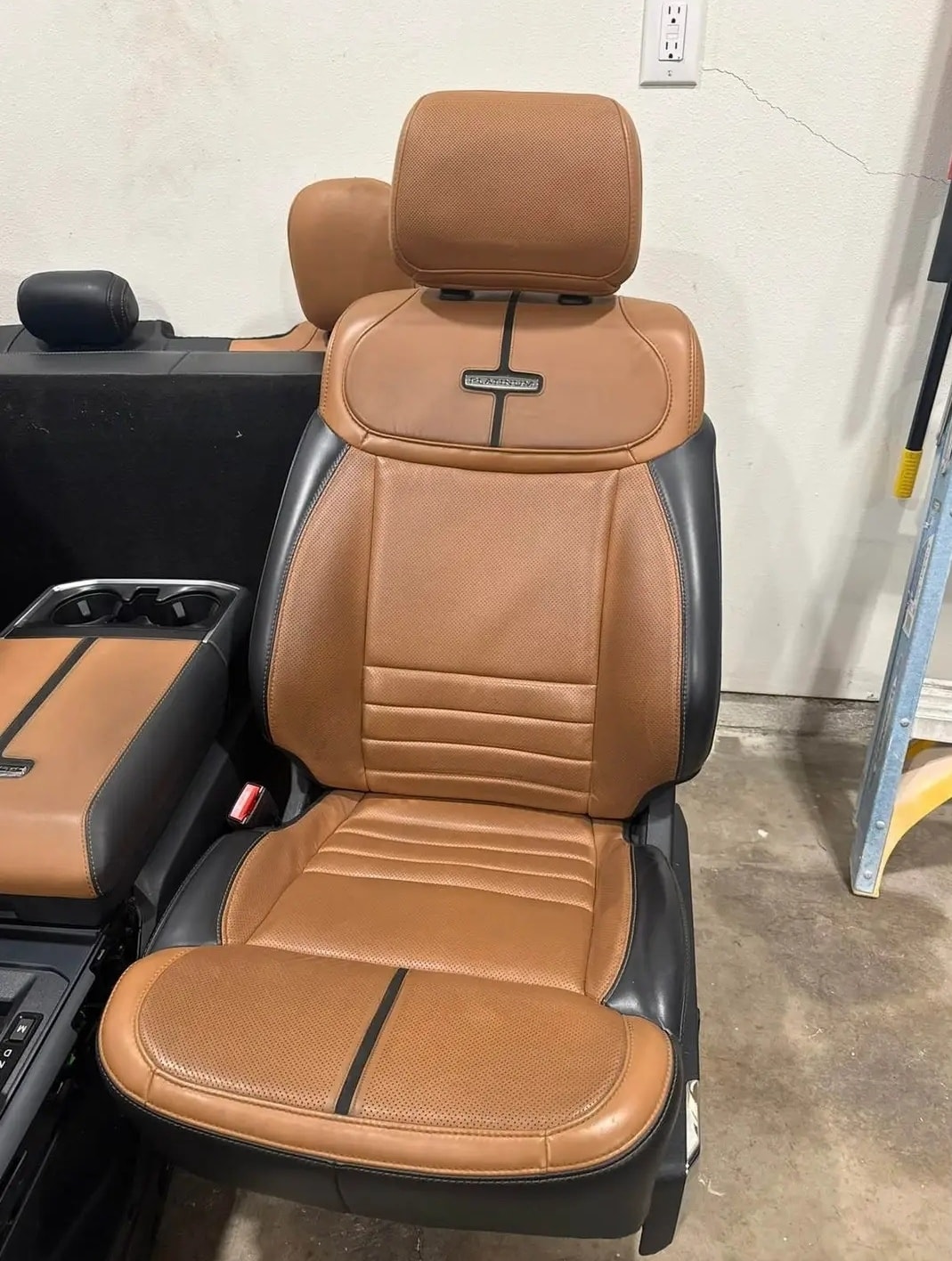 ULTRA-LUXURY OEM FORD F-150 PLATINUM "PEANUT BUTTER" LEATHER SEATS & CENTER CONSOLE BUNDLE – MASSAGE, HEAT & COOL! - Image 2